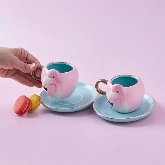 Flamingo Coffee Cup Set