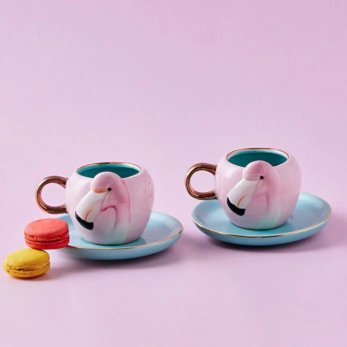 Flamingo Coffee Cup Set