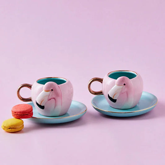 Flamingo Coffee Cup Set