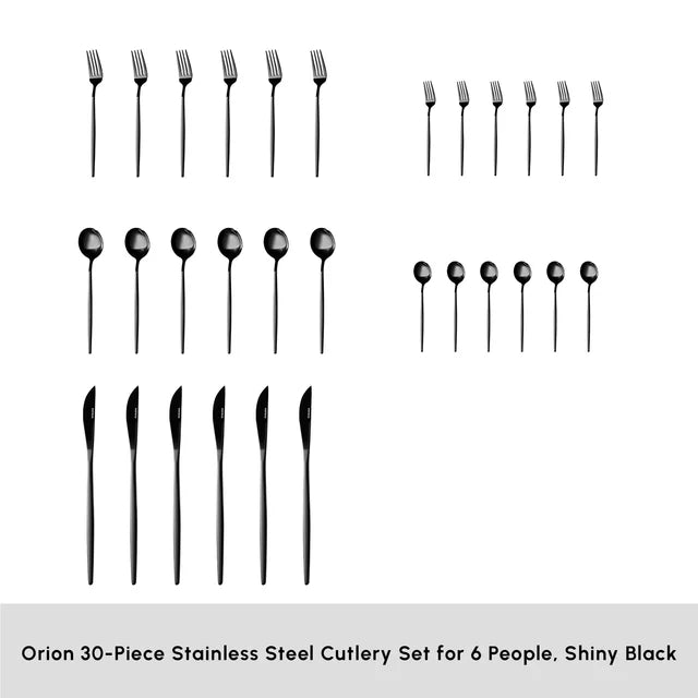Orion Black Cutlery Set