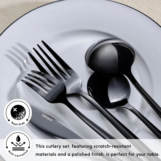 Orion Black Cutlery Set
