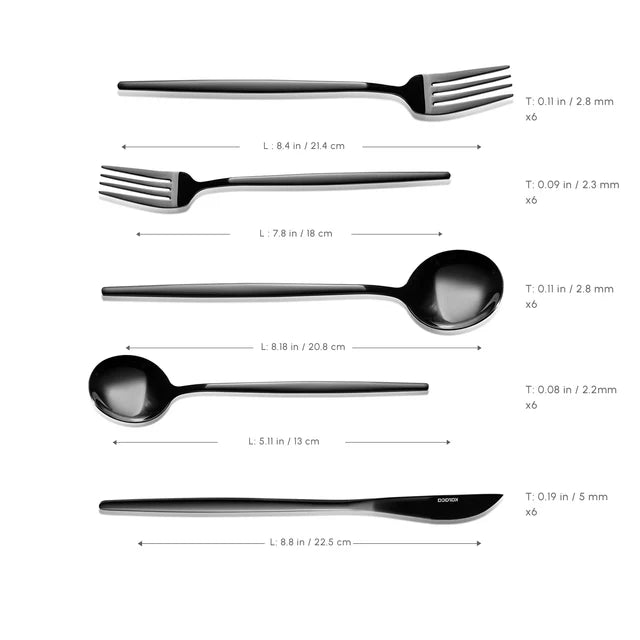 Orion Black Cutlery Set