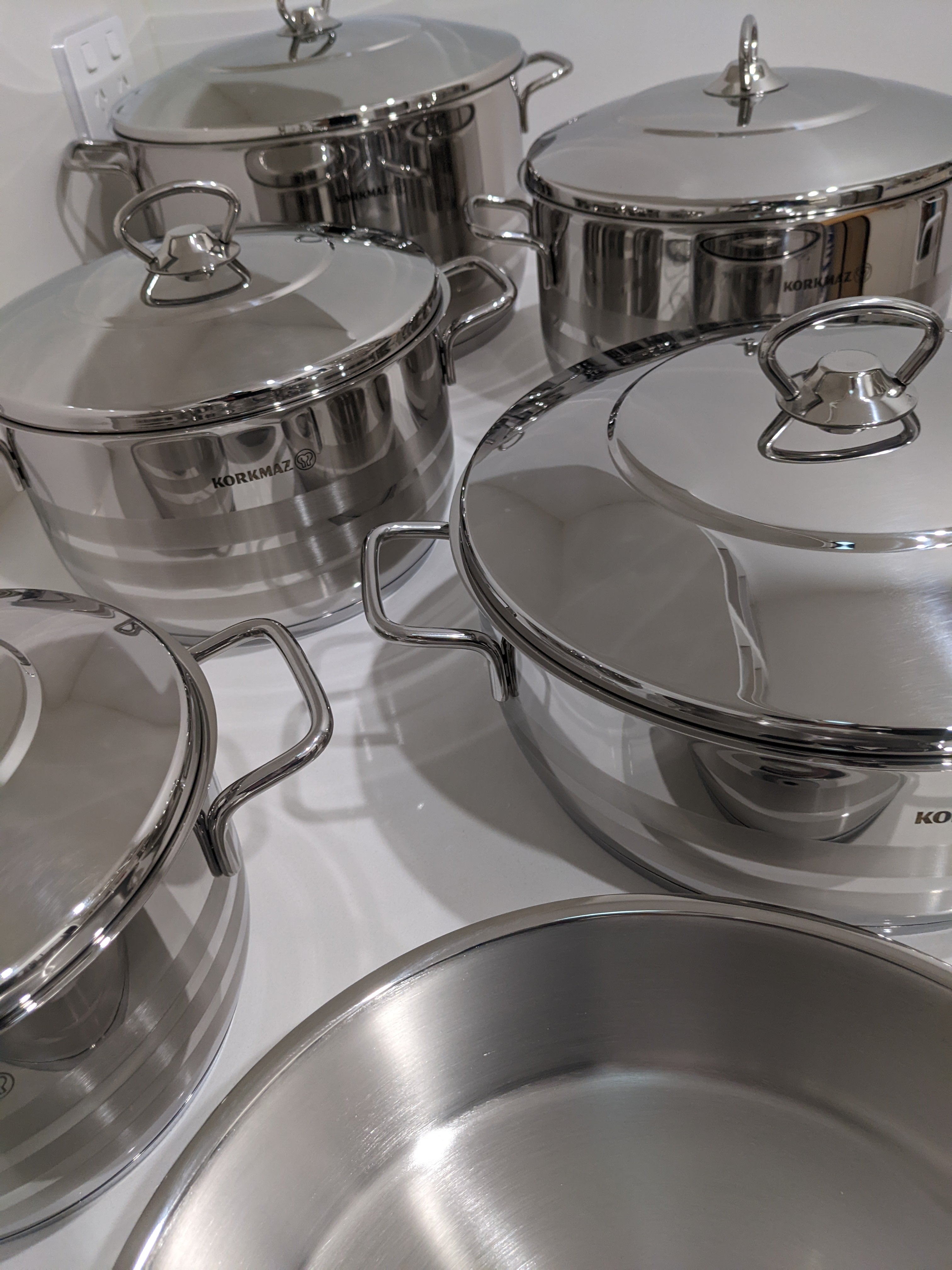 Cookware set, stainless steel, 11 pieces, Astra - Korkmaz