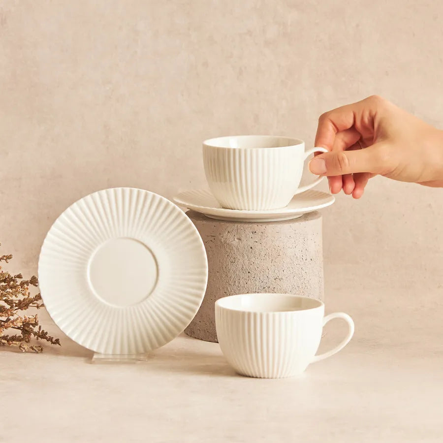 Seashell Porcelain Tea Cup and Saucer